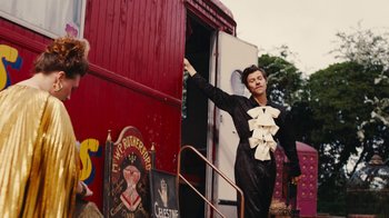 Movie still from “Harry Styles - Daylight” (2023), directed by Tanu Muiño – Medium shot, Low angle