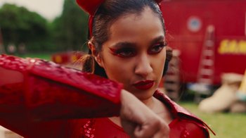 Movie still from “Harry Styles - Daylight” (2023), directed by Tanu Muiño – Close Up shot, Low angle