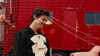 Movie still from “Harry Styles - Daylight” (2023), directed by Tanu Muiño – Close Up shot, Over the shoulder angle