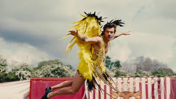 Movie still from “Harry Styles - Daylight” (2023), directed by Tanu Muiño – Wide shot, Low angle