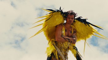 Movie still from “Harry Styles - Daylight” (2023), directed by Tanu Muiño – Medium shot, High angle