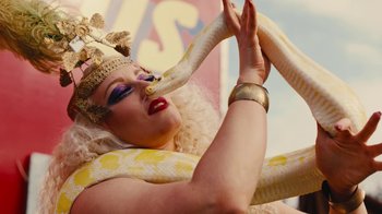 Movie still from “Harry Styles - Daylight” (2023), directed by Tanu Muiño – Close Up shot, Low angle