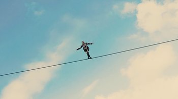 Movie still from “Harry Styles - Daylight” (2023), directed by Tanu Muiño – Extreme Wide shot, Low angle