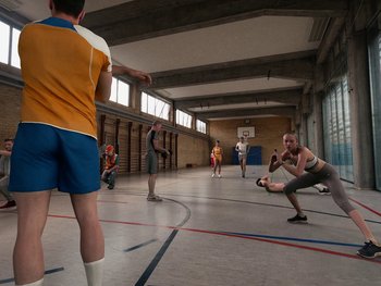 Movie still from “Paul Kalkbrenner - Schwer” (2023), directed by Jovan Todorović – Wide shot, Low angle