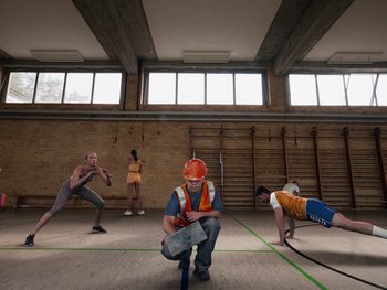 Movie still from “Paul Kalkbrenner - Schwer” (2023), directed by Jovan Todorović – Wide shot, High angle