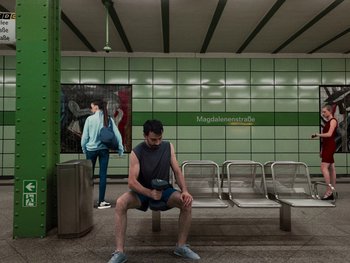Movie still from “Paul Kalkbrenner - Schwer” (2023), directed by Jovan Todorović – Wide shot, Low angle