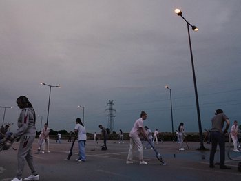 Movie still from “Paul Kalkbrenner - Schwer” (2023), directed by Jovan Todorović – Extreme Wide shot, High angle