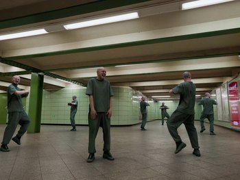 Movie still from “Paul Kalkbrenner - Schwer” (2023), directed by Jovan Todorović – Extreme Wide shot, High angle