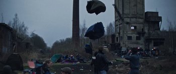 Movie still from “The Blaze - MADLY” (2023), directed by The Blaze – Extreme Wide shot, High angle