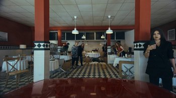 Movie still from “James Blake - Big Hammer” (2023), directed by Oscar Hudson – Wide shot, High angle