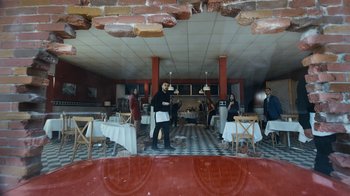 Movie still from “James Blake - Big Hammer” (2023), directed by Oscar Hudson – Extreme Wide shot, High angle