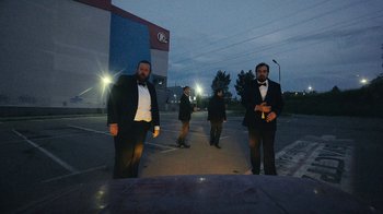 Movie still from “James Blake - Big Hammer” (2023), directed by Oscar Hudson – Wide shot, Low angle
