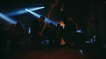 Movie still from “James Blake - Big Hammer” (2023), directed by Oscar Hudson – Wide shot, Low angle