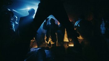 Movie still from “James Blake - Big Hammer” (2023), directed by Oscar Hudson – Wide shot, Low angle