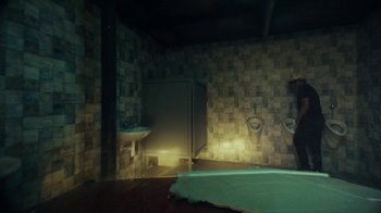 Movie still from “James Blake - Big Hammer” (2023), directed by Oscar Hudson – Extreme Wide shot, High angle