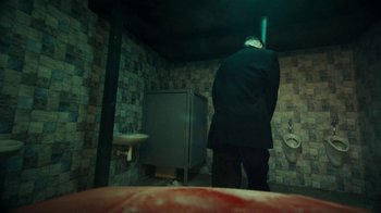 Movie still from “James Blake - Big Hammer” (2023), directed by Oscar Hudson – Medium shot, Low angle