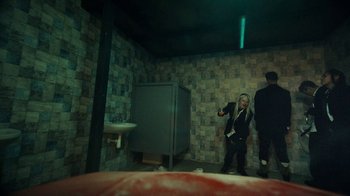 Movie still from “James Blake - Big Hammer” (2023), directed by Oscar Hudson – Wide shot, Low angle