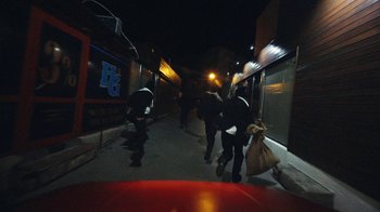 Movie still from “James Blake - Big Hammer” (2023), directed by Oscar Hudson – Wide shot, Low angle