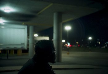 Movie still from “Skiifall - 2 Charming” (2023), directed by rubberband. – Extreme Close Up shot, Low angle