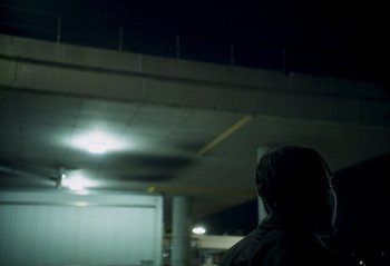 Movie still from “Skiifall - 2 Charming” (2023), directed by rubberband. – Extreme Close Up shot, Low angle