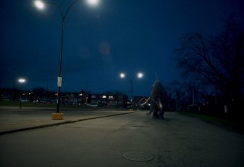 Movie still from “Skiifall - 2 Charming” (2023), directed by rubberband. – Extreme Wide shot, Low angle