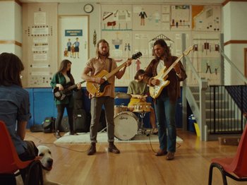 Movie still from “The Teskey Brothers - Take My Heart” (2023), directed by W.A.M. Bleakley – Wide shot, High angle