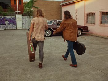 Movie still from “The Teskey Brothers - Take My Heart” (2023), directed by W.A.M. Bleakley – Wide shot, Low angle