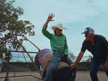 Movie still from “The Teskey Brothers - Take My Heart” (2023), directed by W.A.M. Bleakley – Wide shot, Low angle