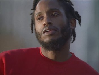 Movie still from “Maxo - Free!” (2023), directed by Vincent Haycock – Close Up shot, Low angle