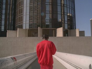 Movie still from “Maxo - Free!” (2023), directed by Vincent Haycock – Wide shot, Low angle