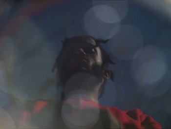 Movie still from “Maxo - Free!” (2023), directed by Vincent Haycock – Extreme Close Up shot, Low angle