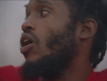 Movie still from “Maxo - Free!” (2023), directed by Vincent Haycock – Close Up shot, Low angle
