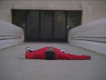 Movie still from “Maxo - Free!” (2023), directed by Vincent Haycock – Wide shot, High angle