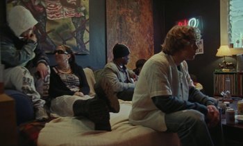 Movie still from “The Kid LAROI - …Growing Up” (2023), directed by Ramez Silyan – Wide shot, High angle