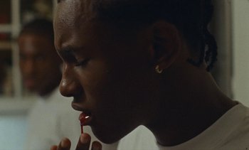 Movie still from “The Kid LAROI - …Growing Up” (2023), directed by Ramez Silyan – Extreme Close Up shot, Low angle