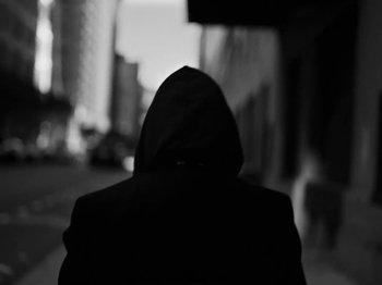 Movie still from “Depeche Mode - Ghosts Again” (2023), directed by Anton Corbijn – Close Up shot, Low angle