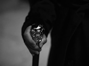 Movie still from “Depeche Mode - Ghosts Again” (2023), directed by Anton Corbijn – Extreme Close Up shot, Low angle