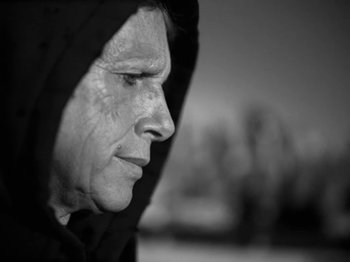 Movie still from “Depeche Mode - Ghosts Again” (2023), directed by Anton Corbijn – Extreme Close Up shot, Low angle