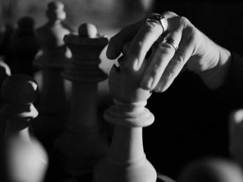 Movie still from “Depeche Mode - Ghosts Again” (2023), directed by Anton Corbijn – Extreme Close Up shot, High angle