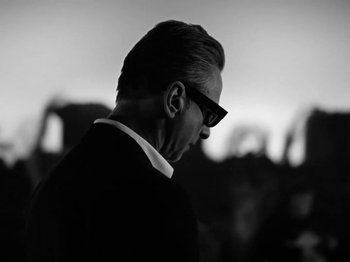 Movie still from “Depeche Mode - Ghosts Again” (2023), directed by Anton Corbijn – Close Up shot, Low angle