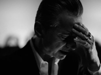 Movie still from “Depeche Mode - Ghosts Again” (2023), directed by Anton Corbijn – Close Up shot, Low angle