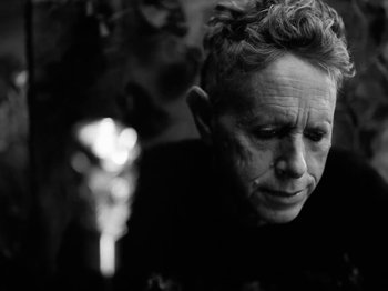 Movie still from “Depeche Mode - Ghosts Again” (2023), directed by Anton Corbijn – Close Up shot, Low angle