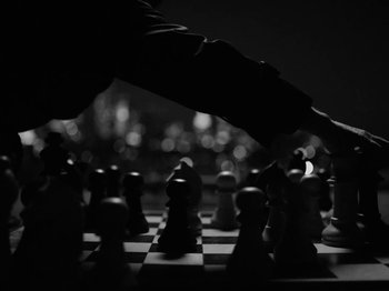 Movie still from “Depeche Mode - Ghosts Again” (2023), directed by Anton Corbijn – Extreme Close Up shot, High angle