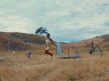 Movie still from “Kid Culture - Keep It” (2023), directed by Daniel Iglesias Jr. – Extreme Wide shot, Low angle