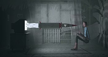 Movie still from “Monetochka - Burn” (2023), directed by Lado Kvataniya – Medium shot, Low angle