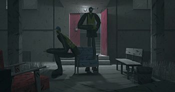 Movie still from “Monetochka - Burn” (2023), directed by Lado Kvataniya – Extreme Wide shot, Low angle