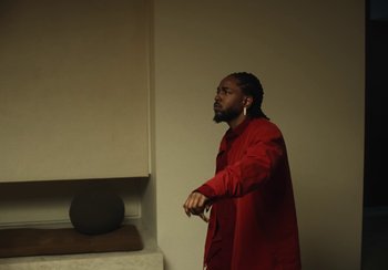 Movie still from “Kendrick Lamar - Rich Spirit” (2022), directed by Calmatic – Medium shot, Low angle