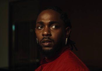 Movie still from “Kendrick Lamar - Rich Spirit” (2022), directed by Calmatic – Close Up shot, Low angle