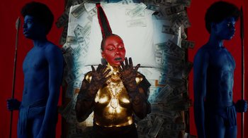 Movie still from “Tshegue - Mais” (2022), directed by Ibrahim Kamara – Medium shot, Low angle