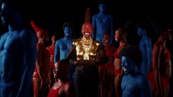 Movie still from “Tshegue - Mais” (2022), directed by Ibrahim Kamara – Extreme Wide shot, Low angle